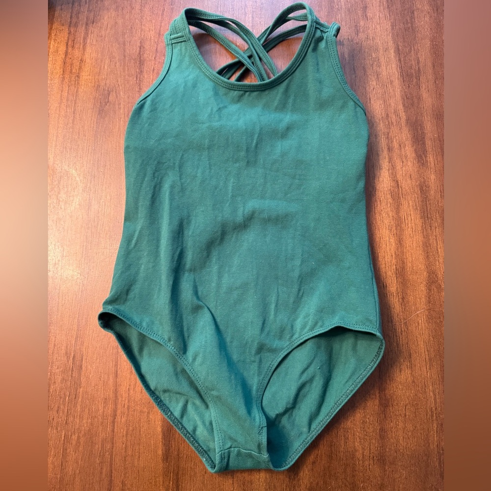 Green Kids gymnastics/dance leotard